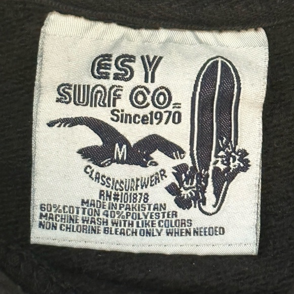 ESY Surf Co The Waking Dead Hoodie Men’s M Black Pullover Graphic Print Fleece - Picture 2 of 4